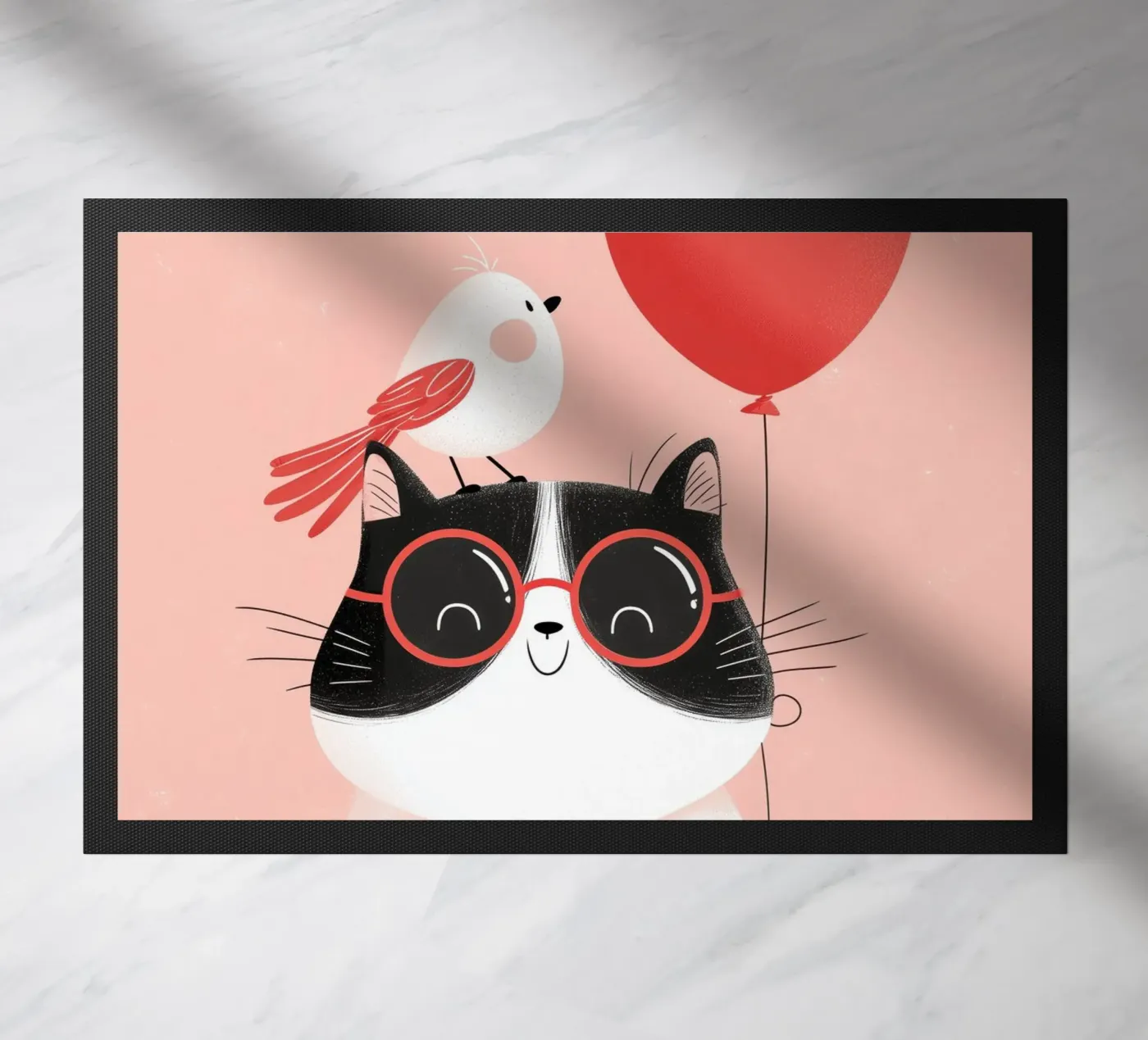 Cool Cat, Tiny Bird deurmat van Kiara