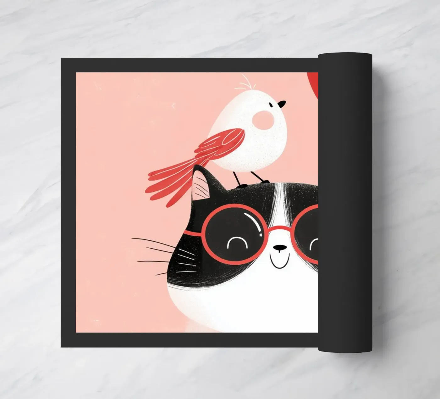 Cool Cat, Tiny Bird deurmat van Kiara