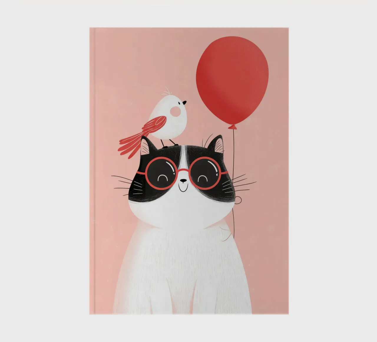 Cool Cat, Tiny Bird notebook by Kiara