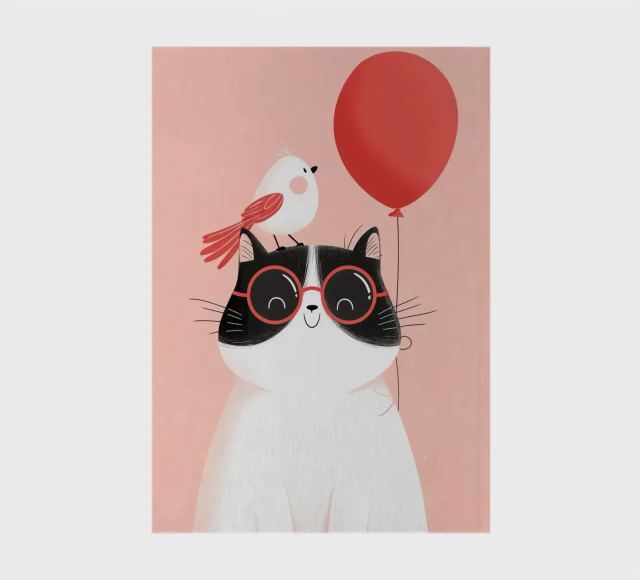 Cool Cat, Tiny Bird notebook by Kiara