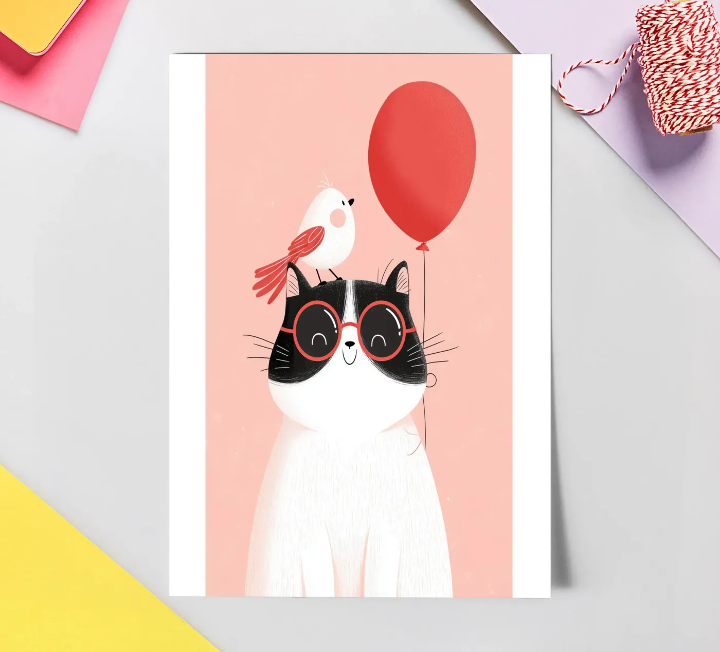 Cool Cat, Tiny Bird sticker sheet by Kiara