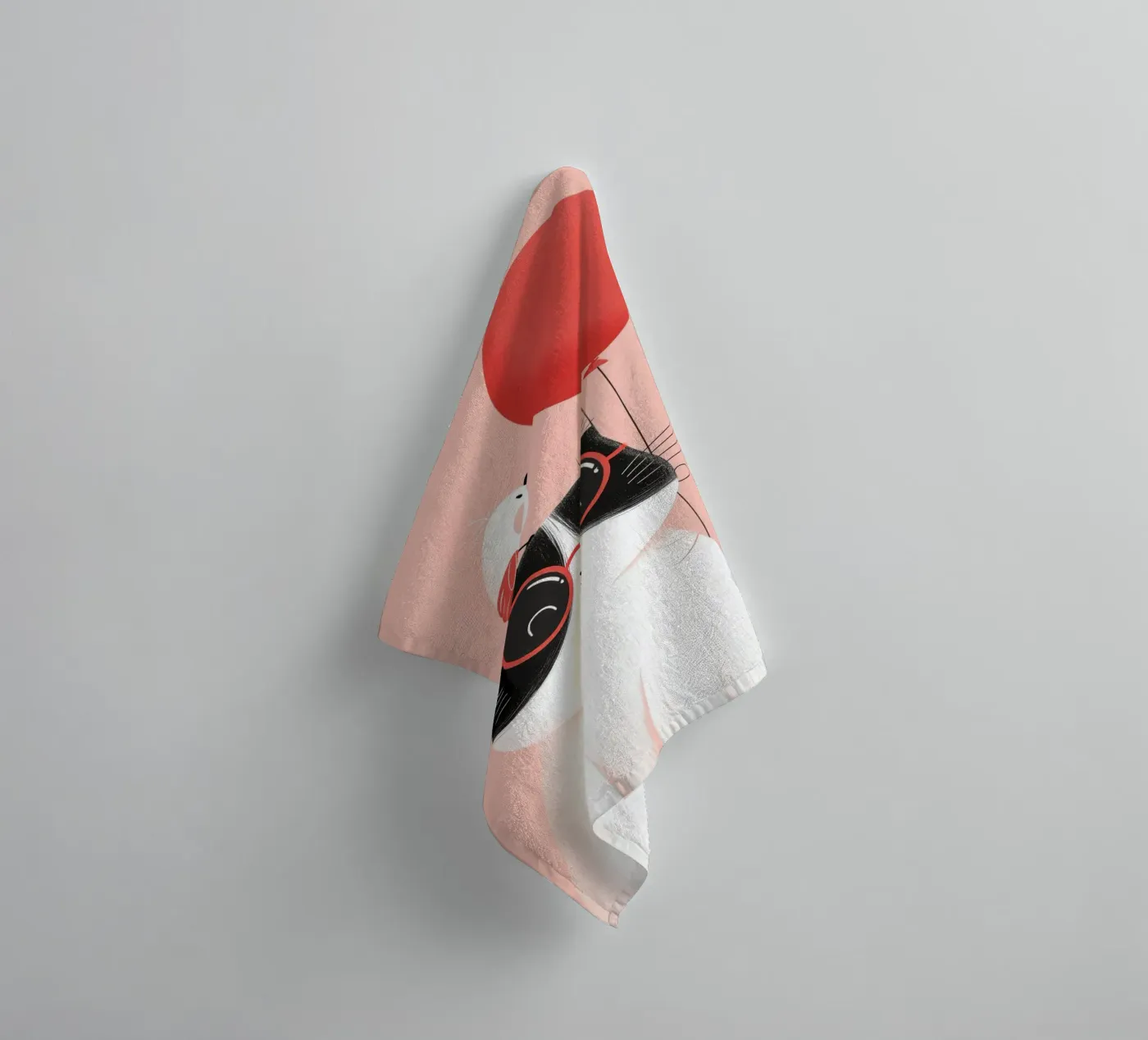 Cool Cat, Tiny Bird badhanddoek van Kiara