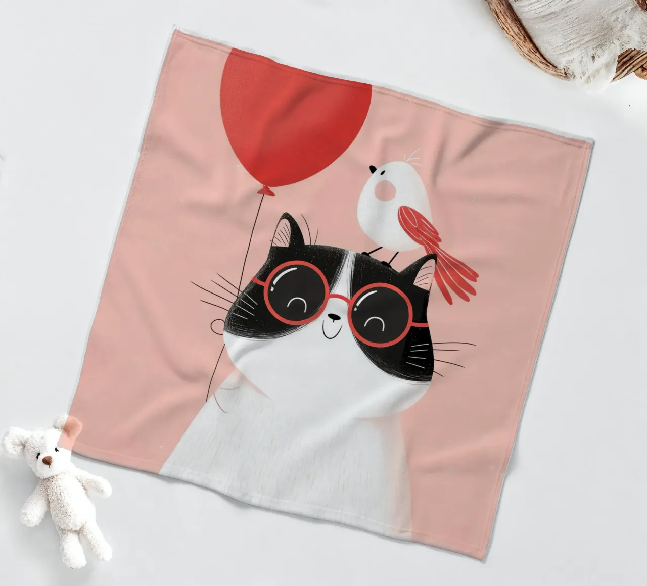 Cool Cat, Tiny Bird Fleecedecke von Kiara
