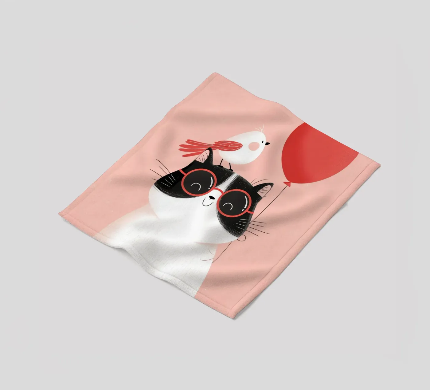 Cool Cat, Tiny Bird Fleecedecke von Kiara