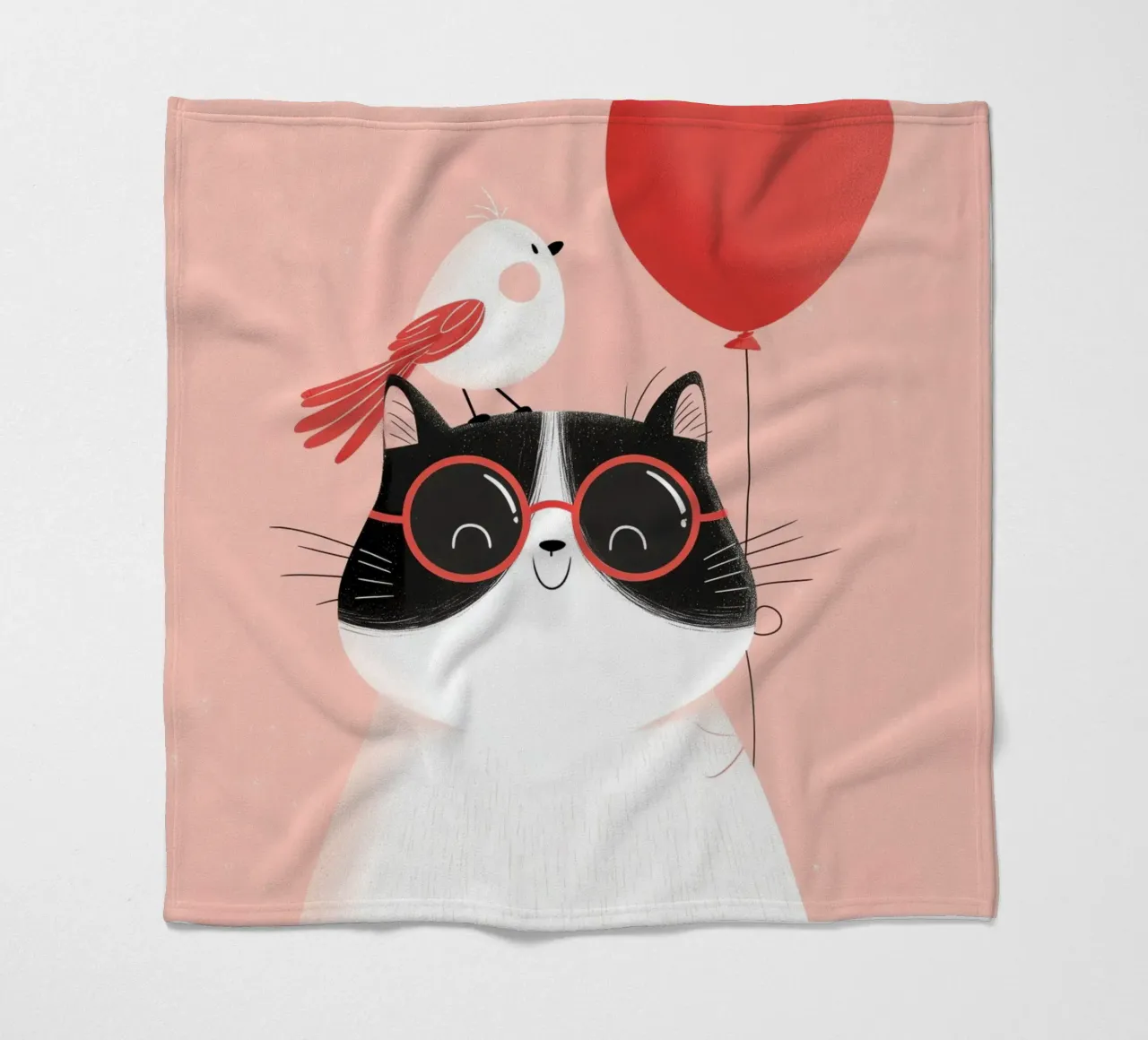 Cool Cat, Tiny Bird Fleecedecke von Kiara