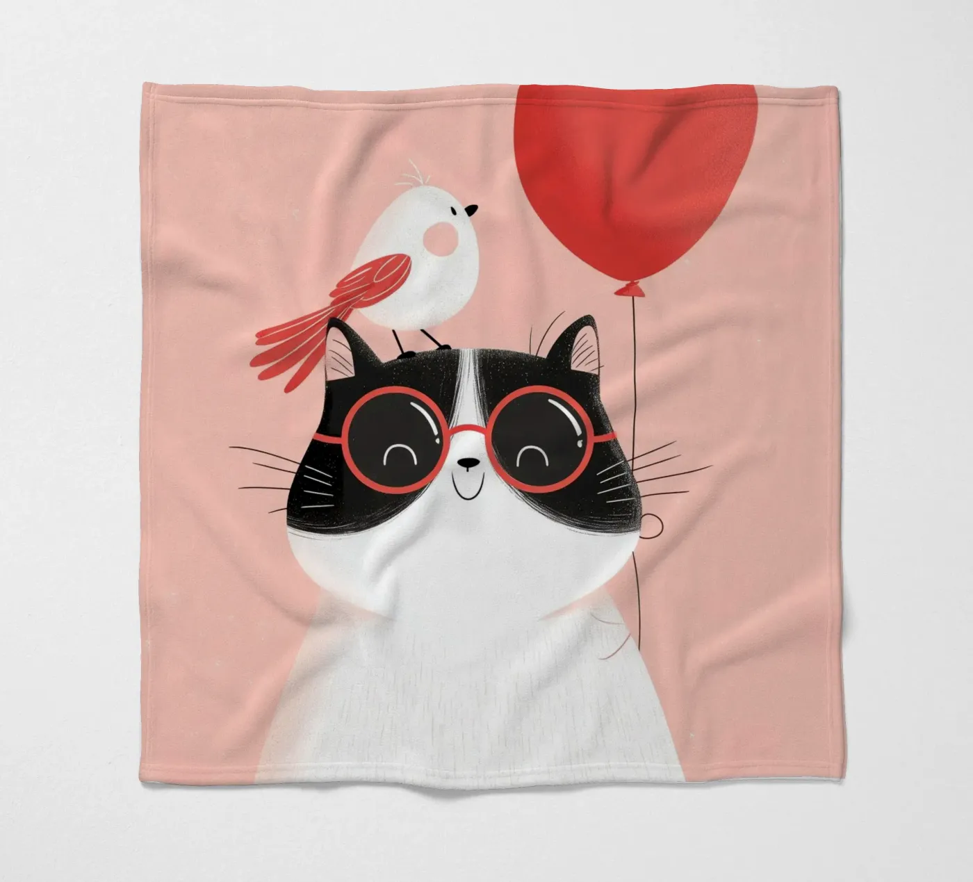 Cool Cat, Tiny Bird Fleecedecke von Kiara