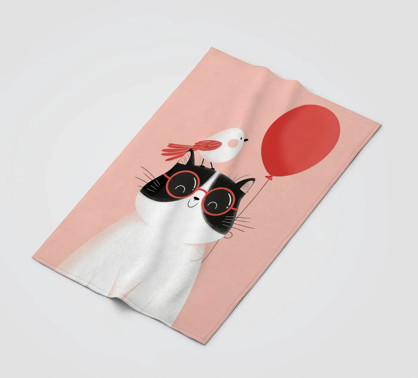 Cool Cat, Tiny Bird Fleecedecke von Kiara