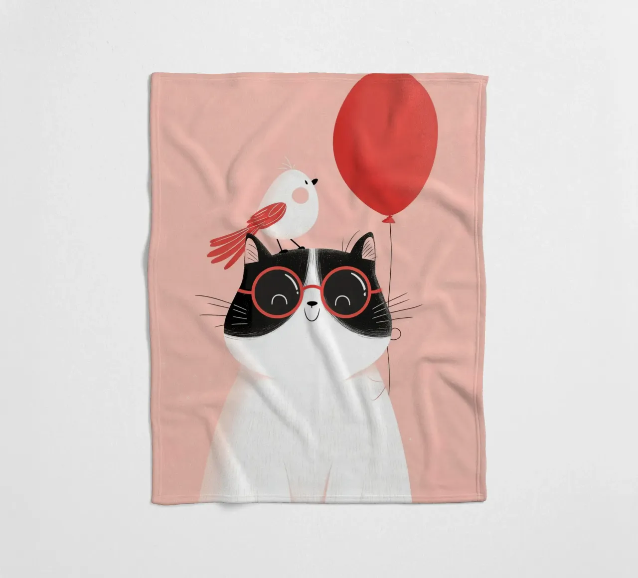 Cool Cat, Tiny Bird Fleecedecke von Kiara