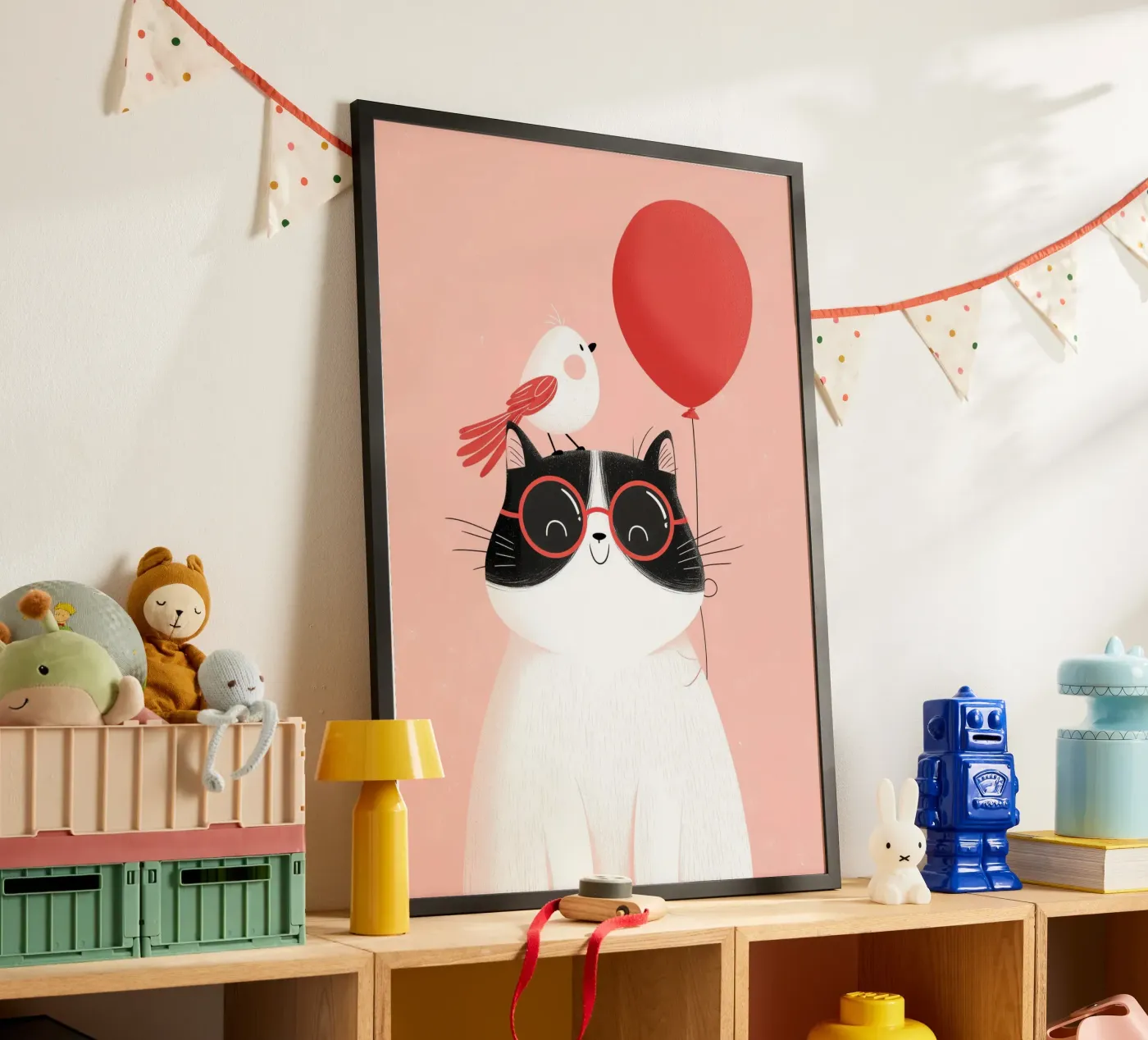 Cool Cat, Tiny Bird Poster von Kiara