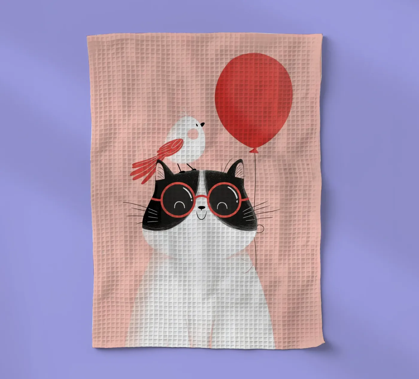 Cool Cat, Tiny Bird torchon de Kiara