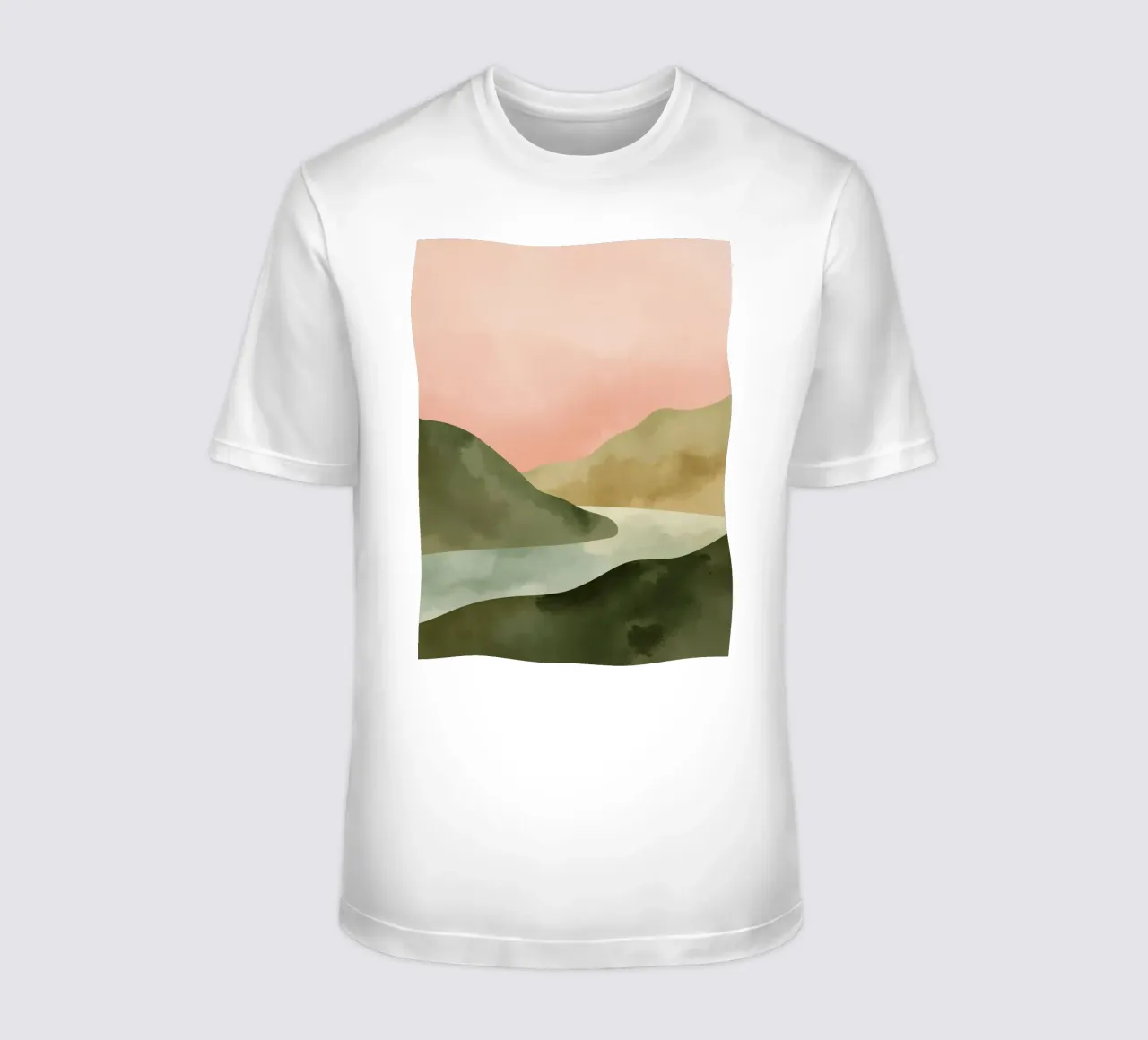 Paesaggio astratto di colline e acqua t-shirt da DesignDoodle