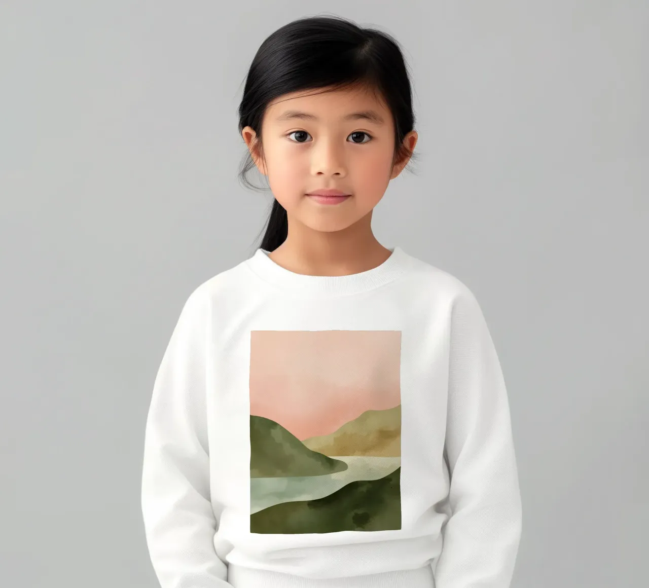 Paesaggio astratto di colline e acqua felpa bambino da DesignDoodle