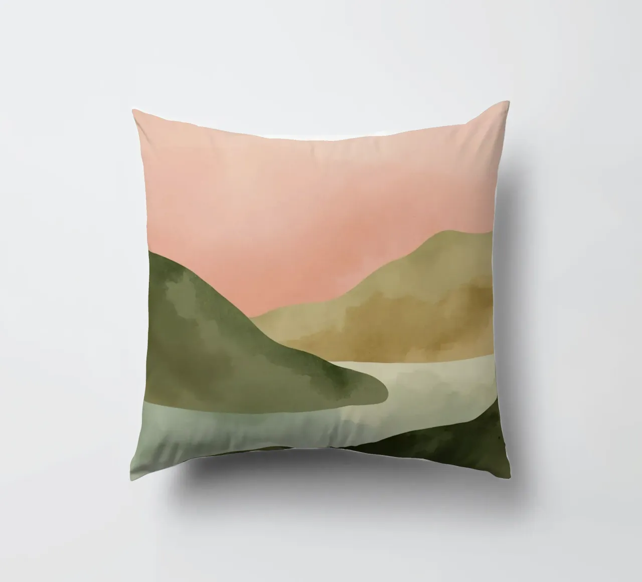 Paesaggio astratto di colline e acqua cuscino da DesignDoodle