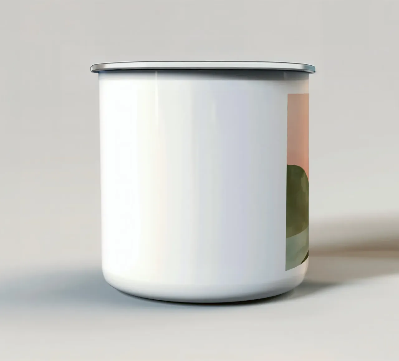 Paesaggio astratto di colline e acqua tazza in smalto da DesignDoodle
