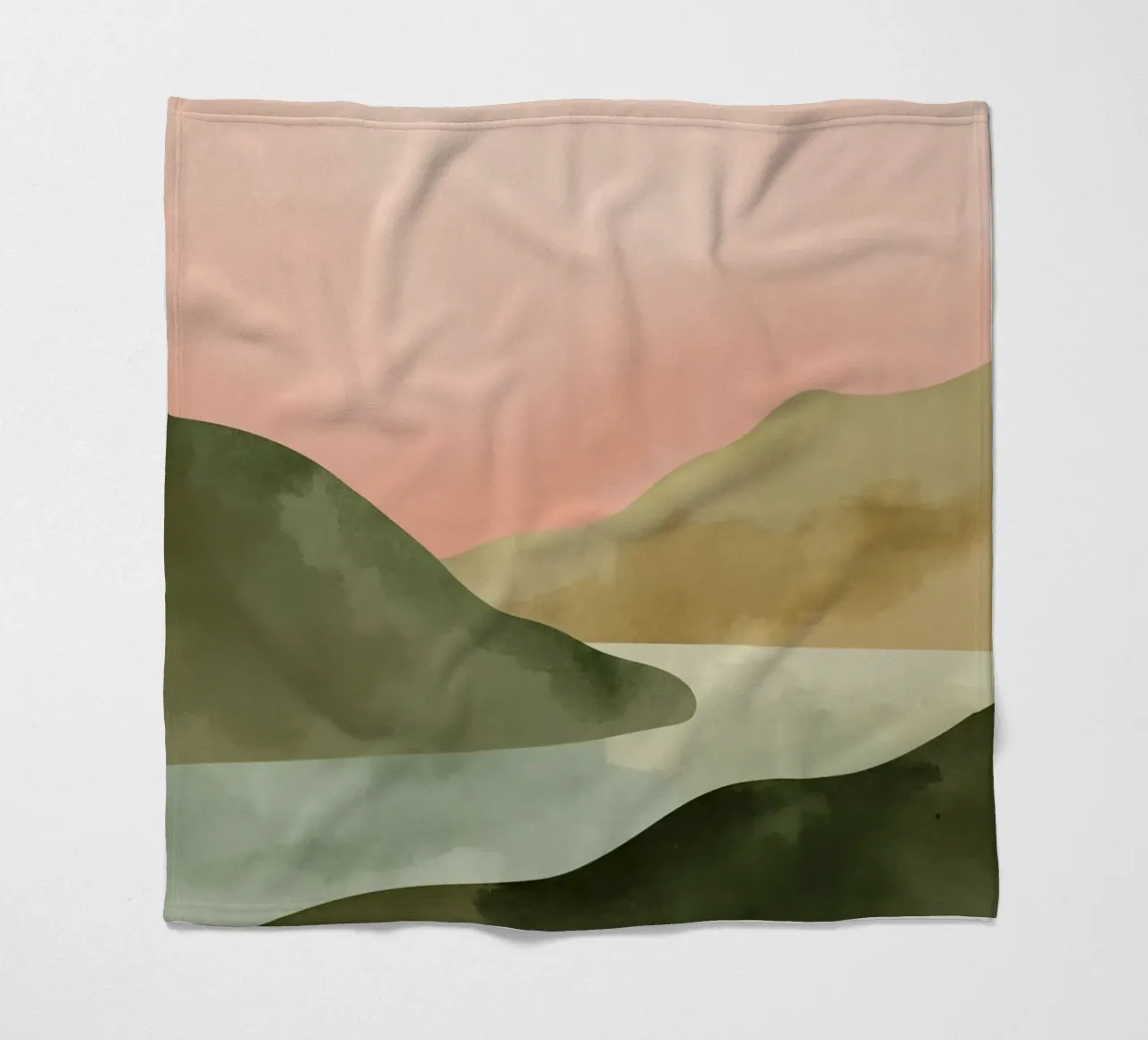 Paesaggio astratto di colline e acqua coperta in pile da DesignDoodle