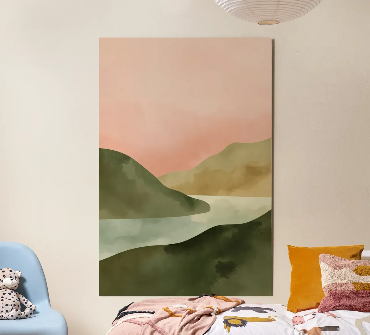 Paesaggio astratto di colline e acqua alluminio dibond da DesignDoodle