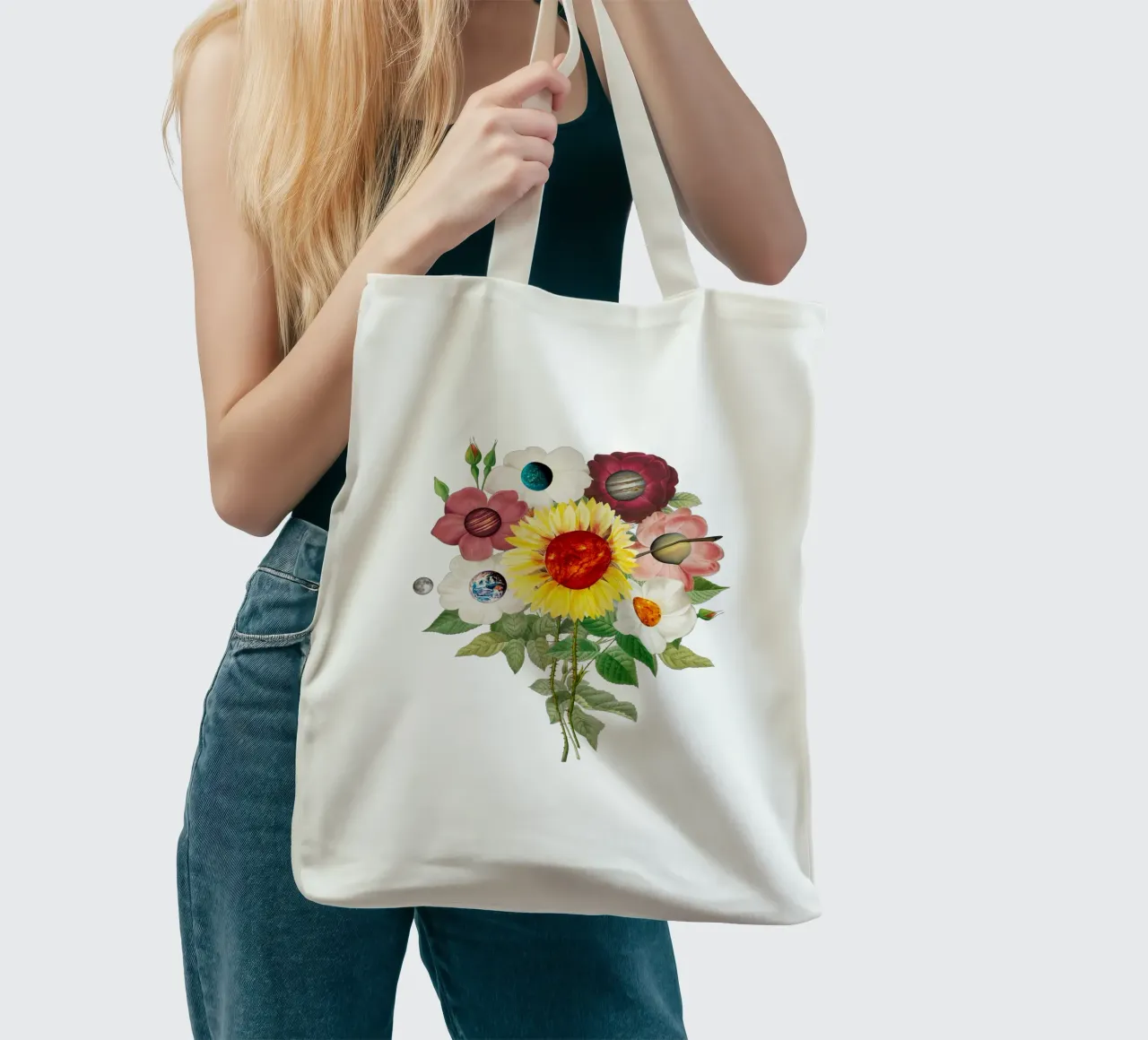 SunFlower System Planets tote bag by FabiWes