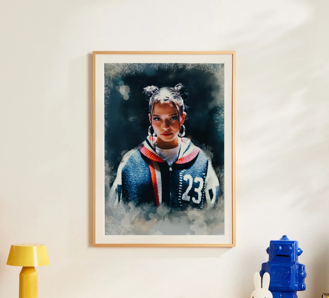 Nina Chuba smudge art poster con telaio in legno da Lembayung art