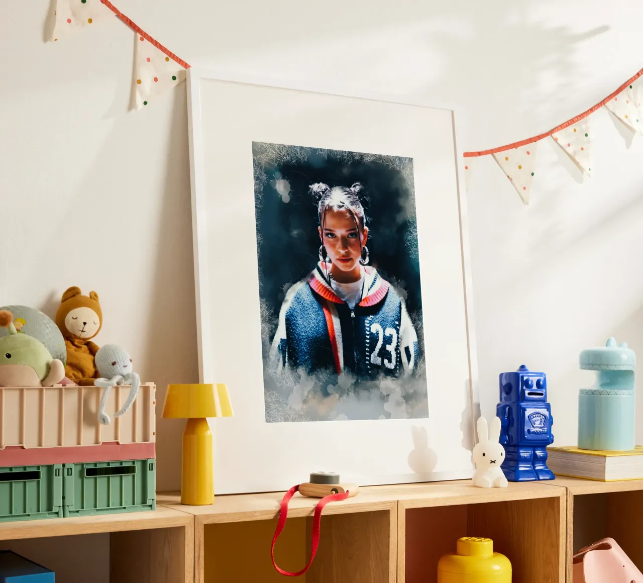 Nina Chuba smudge art poster con telaio in legno da Lembayung art