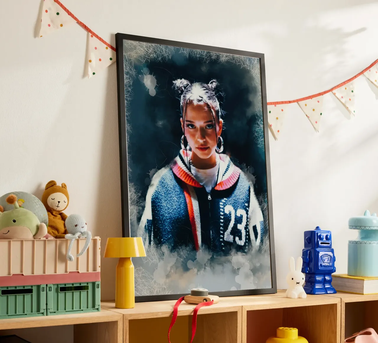 Nina Chuba smudge art poster con telaio in legno da Lembayung art