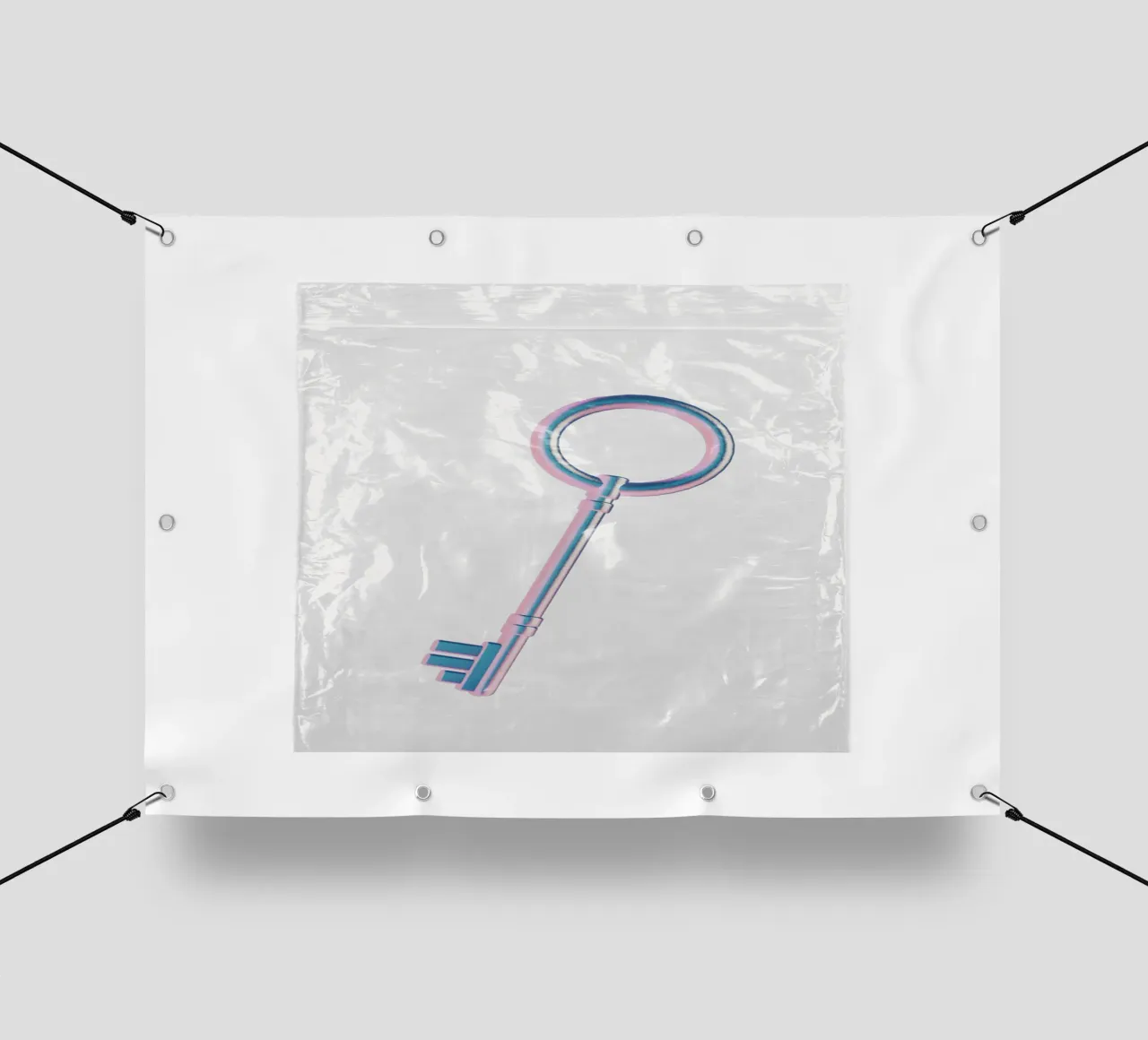 chiave iridescente in un sacchetto di plastica telo in pvc da morphinaeblue