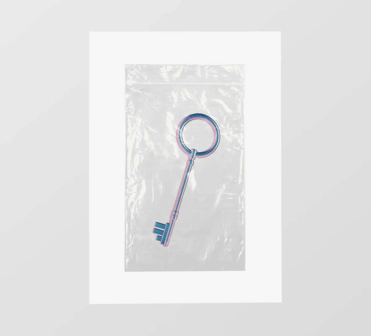 chiave iridescente in un sacchetto di plastica telo in pvc da morphinaeblue