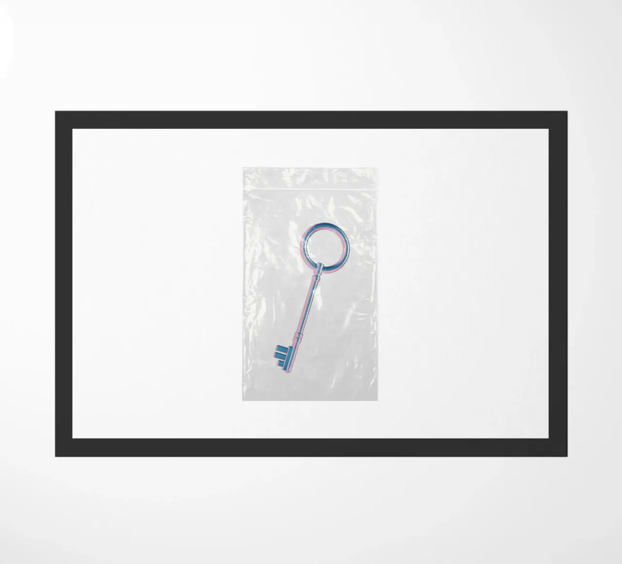 chiave iridescente in un sacchetto di plastica zerbino da morphinaeblue