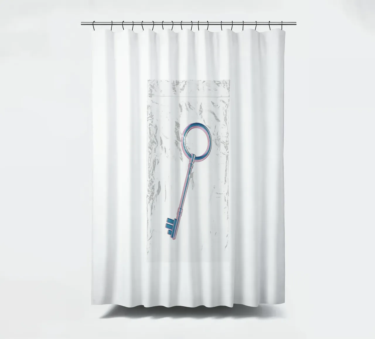chiave iridescente in un sacchetto di plastica tenda da doccia da morphinaeblue
