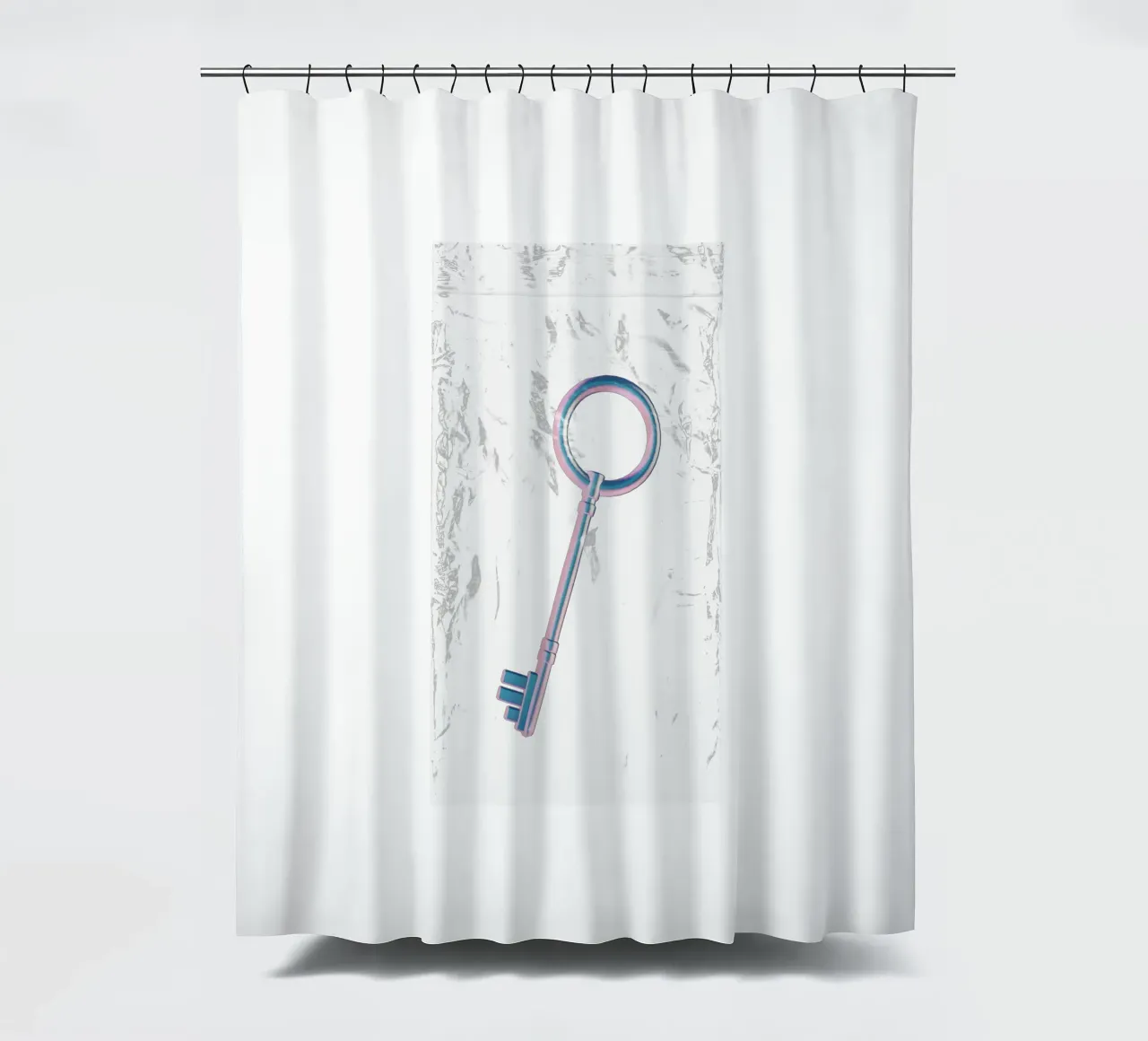 chiave iridescente in un sacchetto di plastica tenda da doccia da morphinaeblue