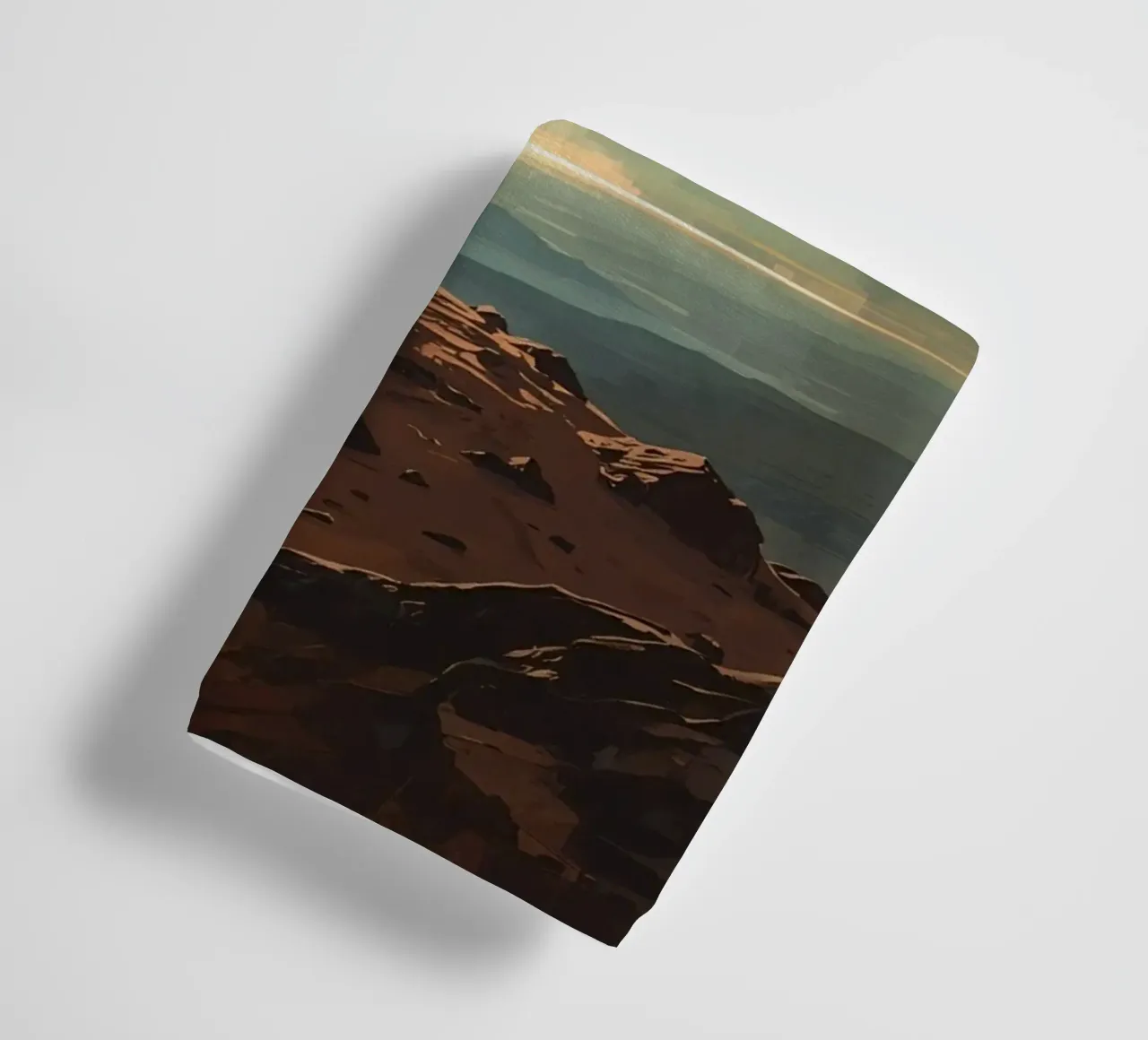 Astronaut auf felsigem Terrain mit Blick auf den Horizont Handtuch von DesignDoodle