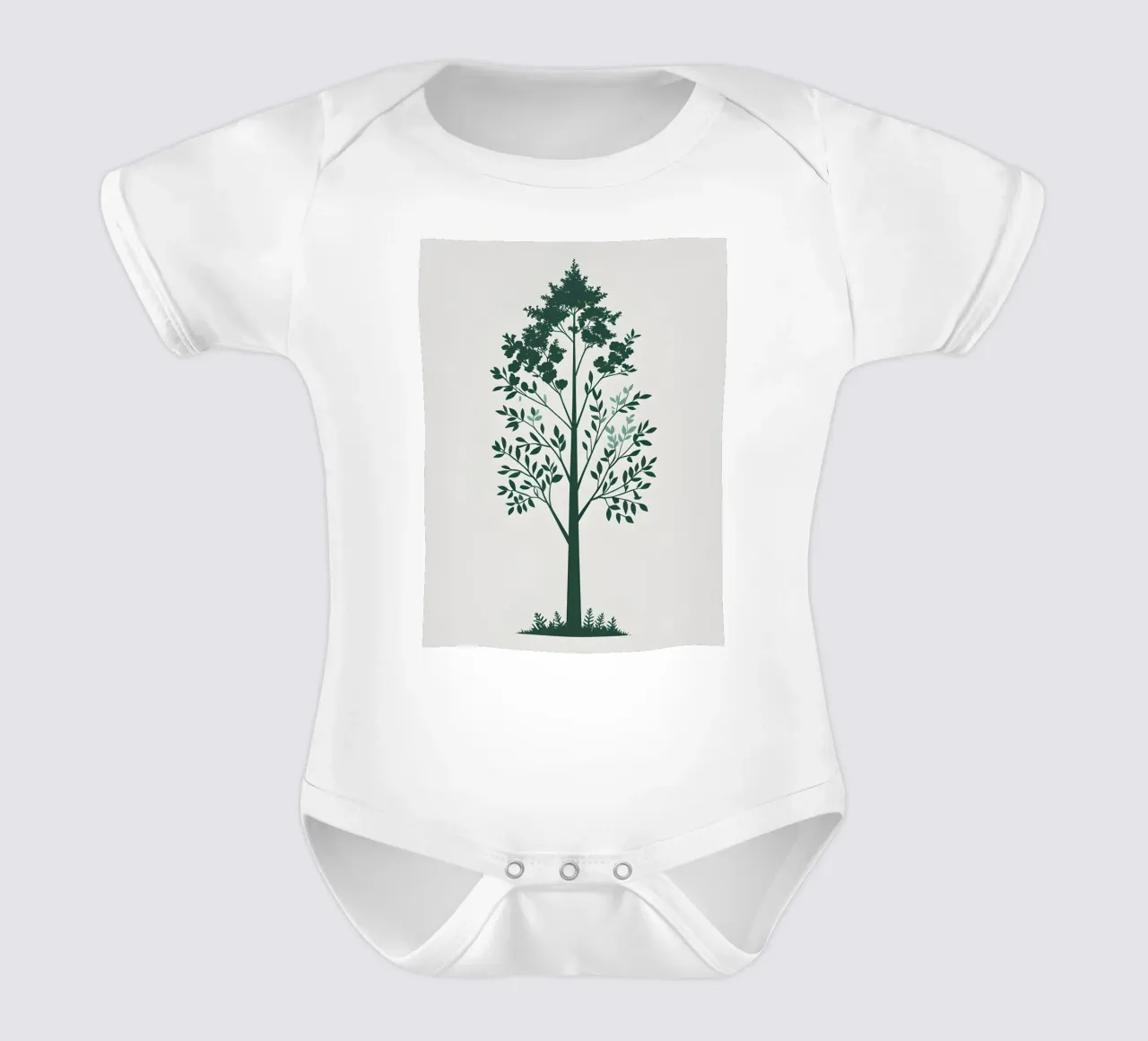 Silhouette di albero semplice body neonato maniche corte da Botanical Gallery