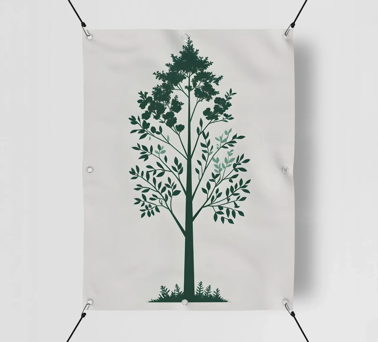 Silhouette di albero semplice telo in pvc da Botanical Gallery
