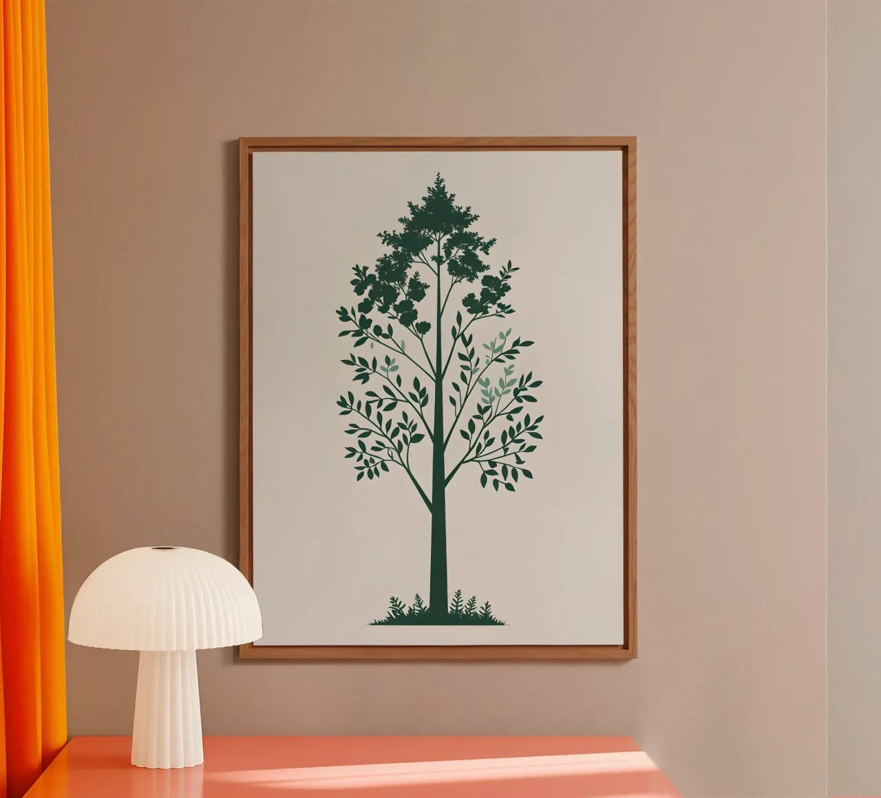 Silhouette di albero semplice alluminio dibond da Botanical Gallery