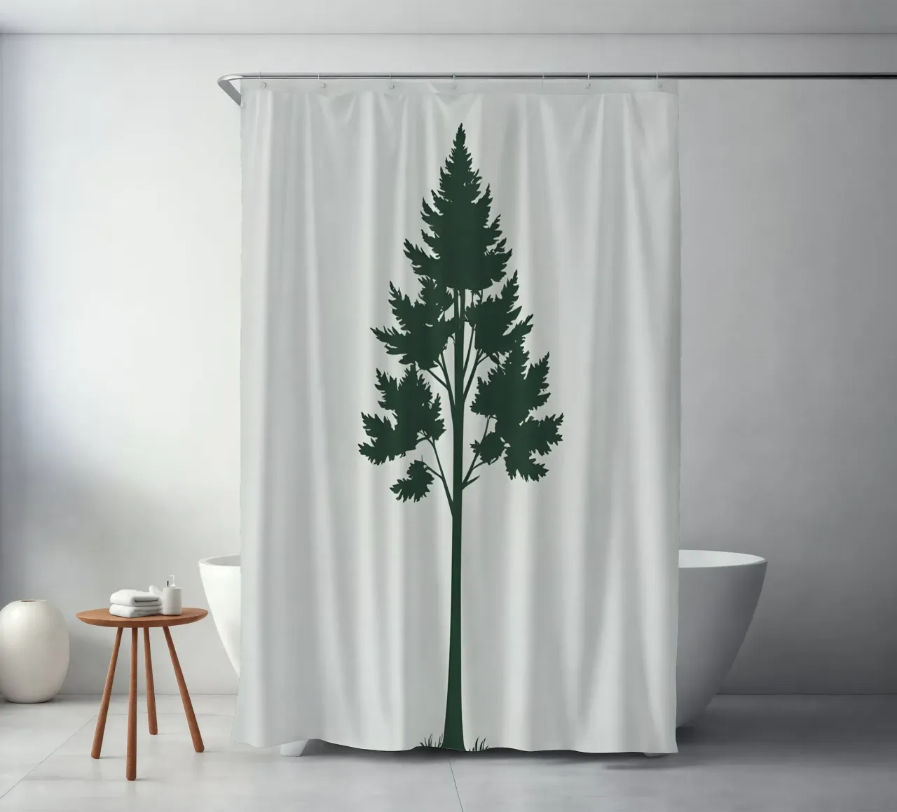 Silhouette di albero semplice tenda da doccia da Botanical Gallery