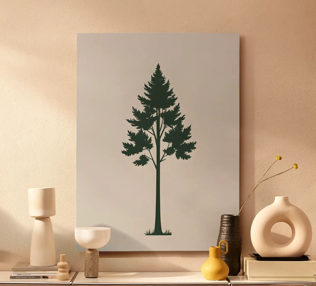 Silhouette di albero semplice alluminio dibond da Botanical Gallery