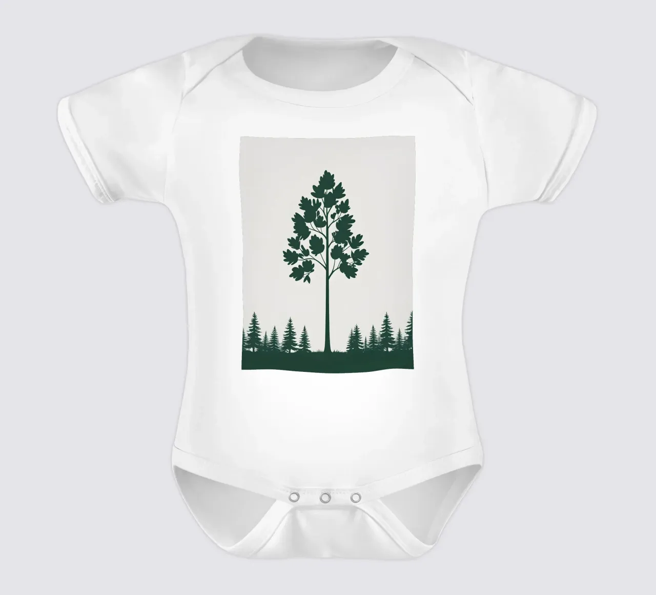 Silhouette di albero semplice body neonato maniche corte da Botanical Gallery