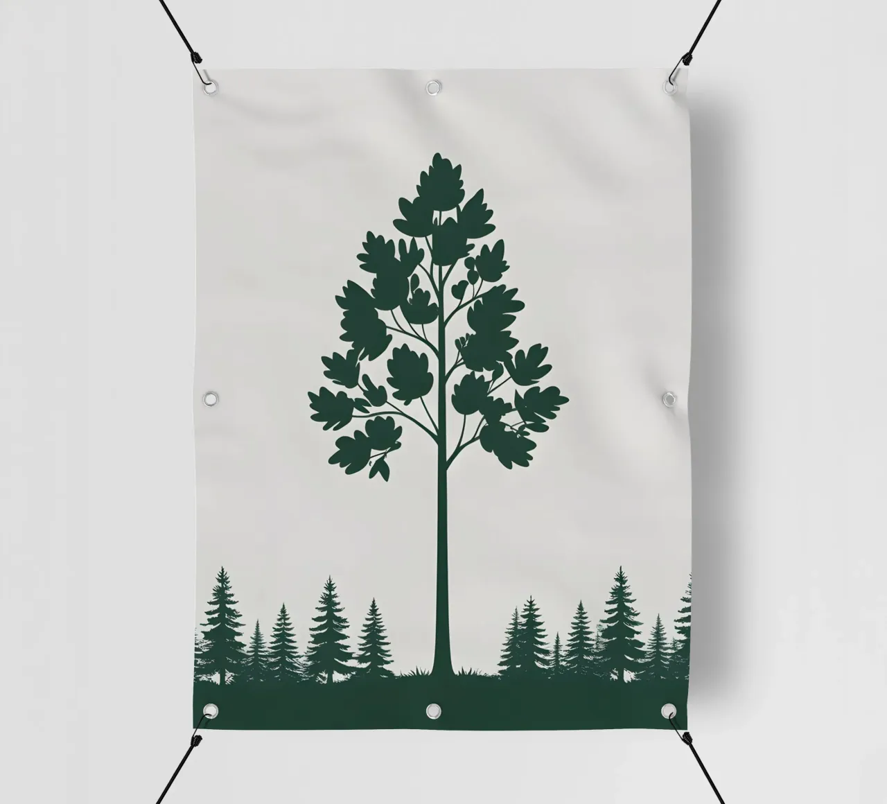 Silhouette di albero semplice telo in pvc da Botanical Gallery