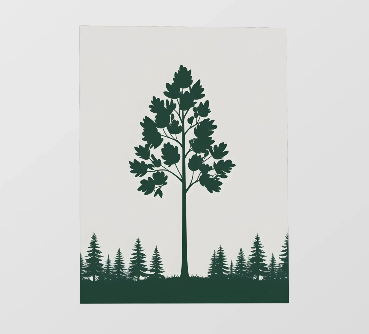 Silhouette di albero semplice telo in pvc da Botanical Gallery