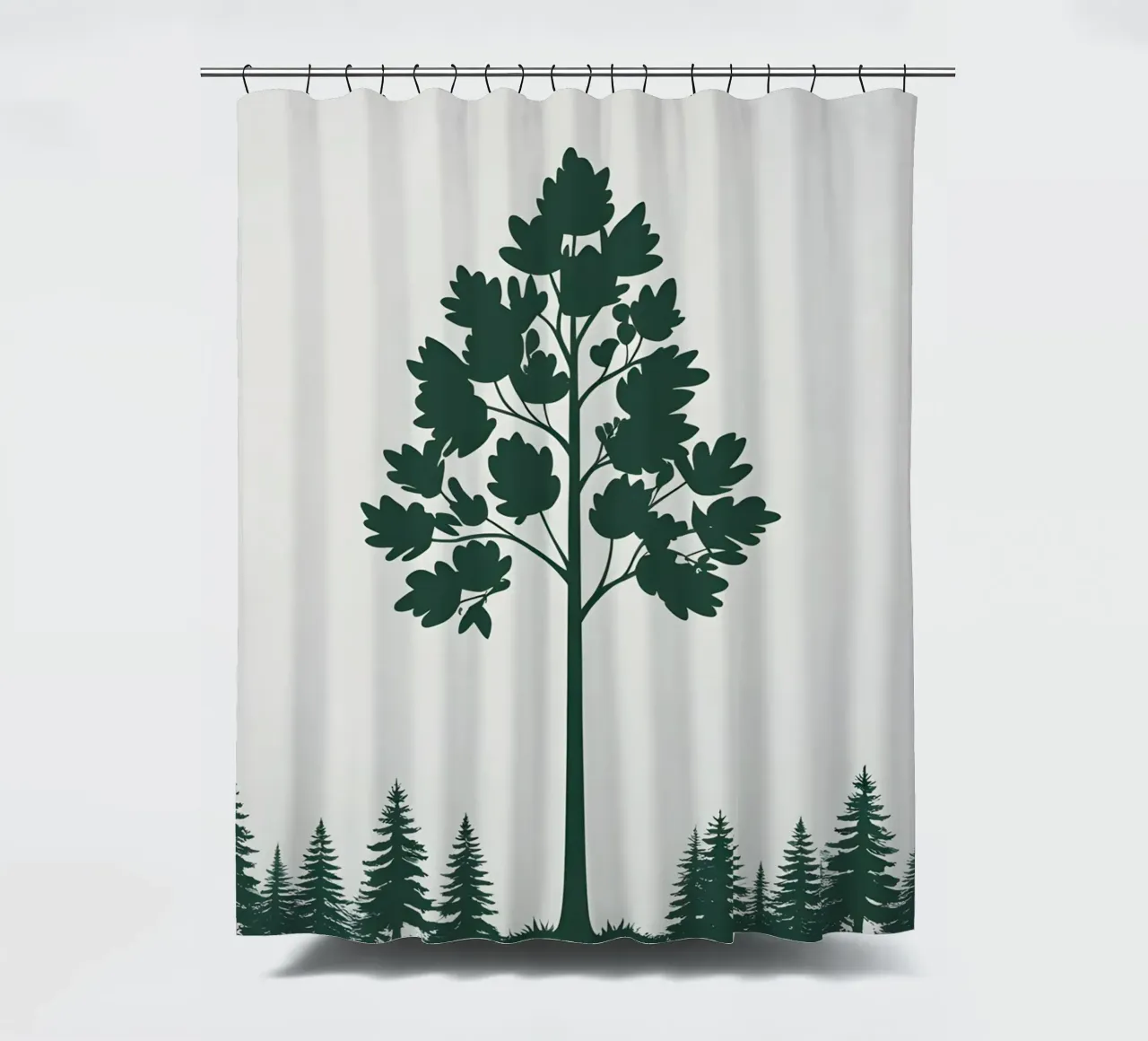 Silhouette di albero semplice tenda da doccia da Botanical Gallery