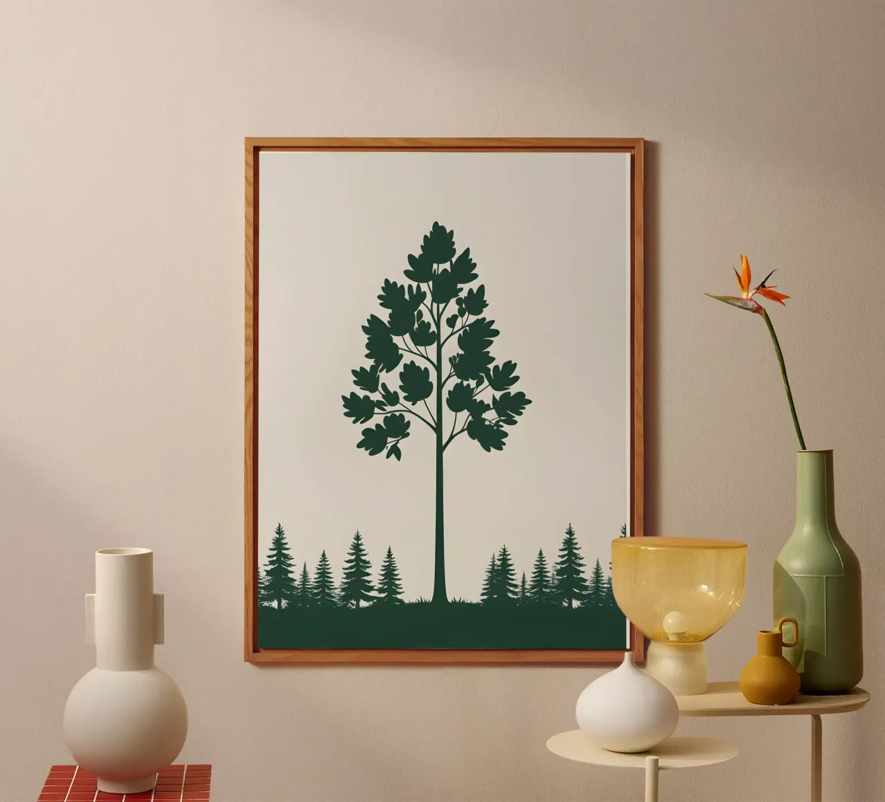 Silhouette di albero semplice alluminio dibond da Botanical Gallery