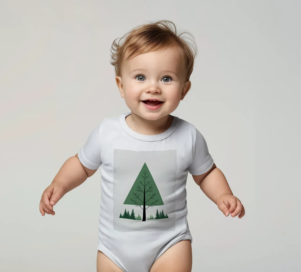 Tannenbaum-Dreieck Kurzarm Babybody von Botanical Gallery