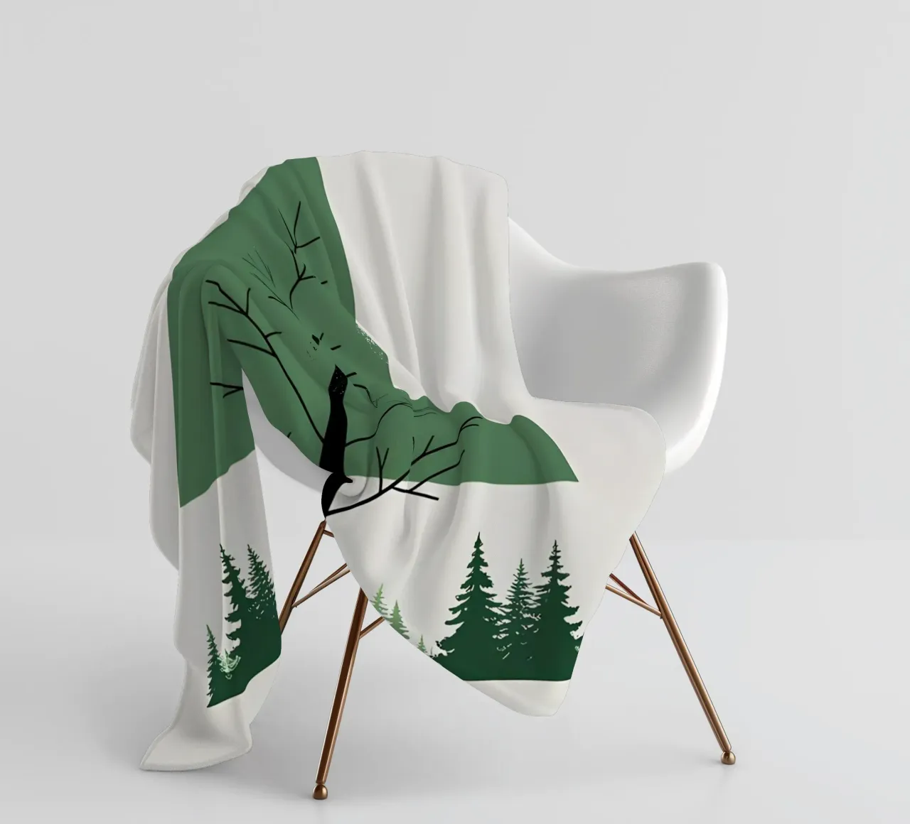 Pine Tree Triangle fleece blanket by Botanical Gallery