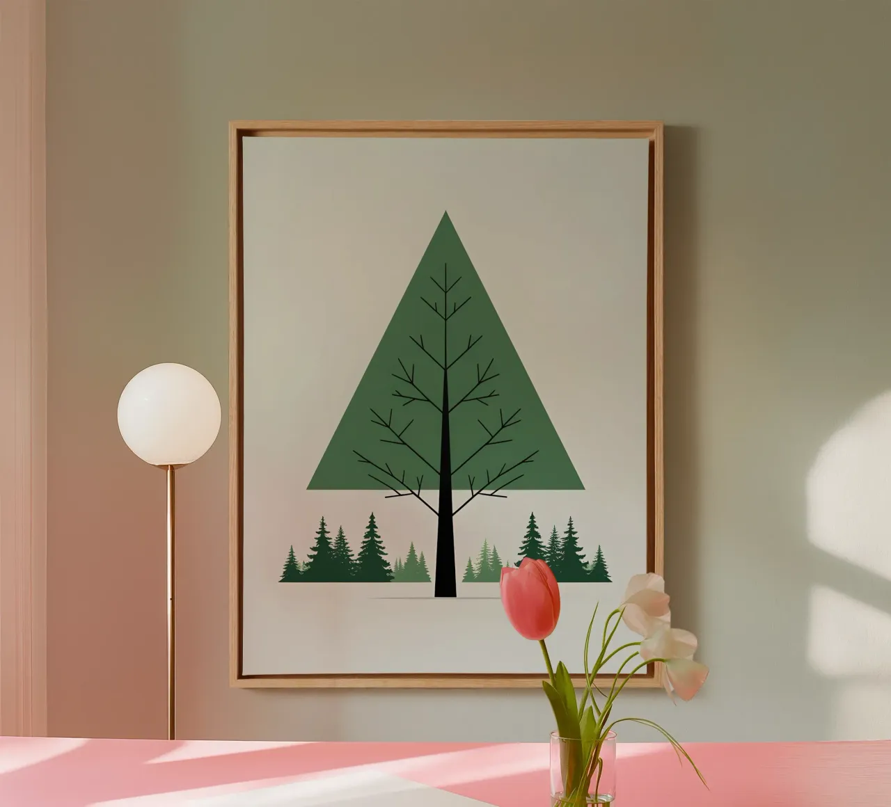 Triangle des pins toile avec Caisse américaine de The Green Room