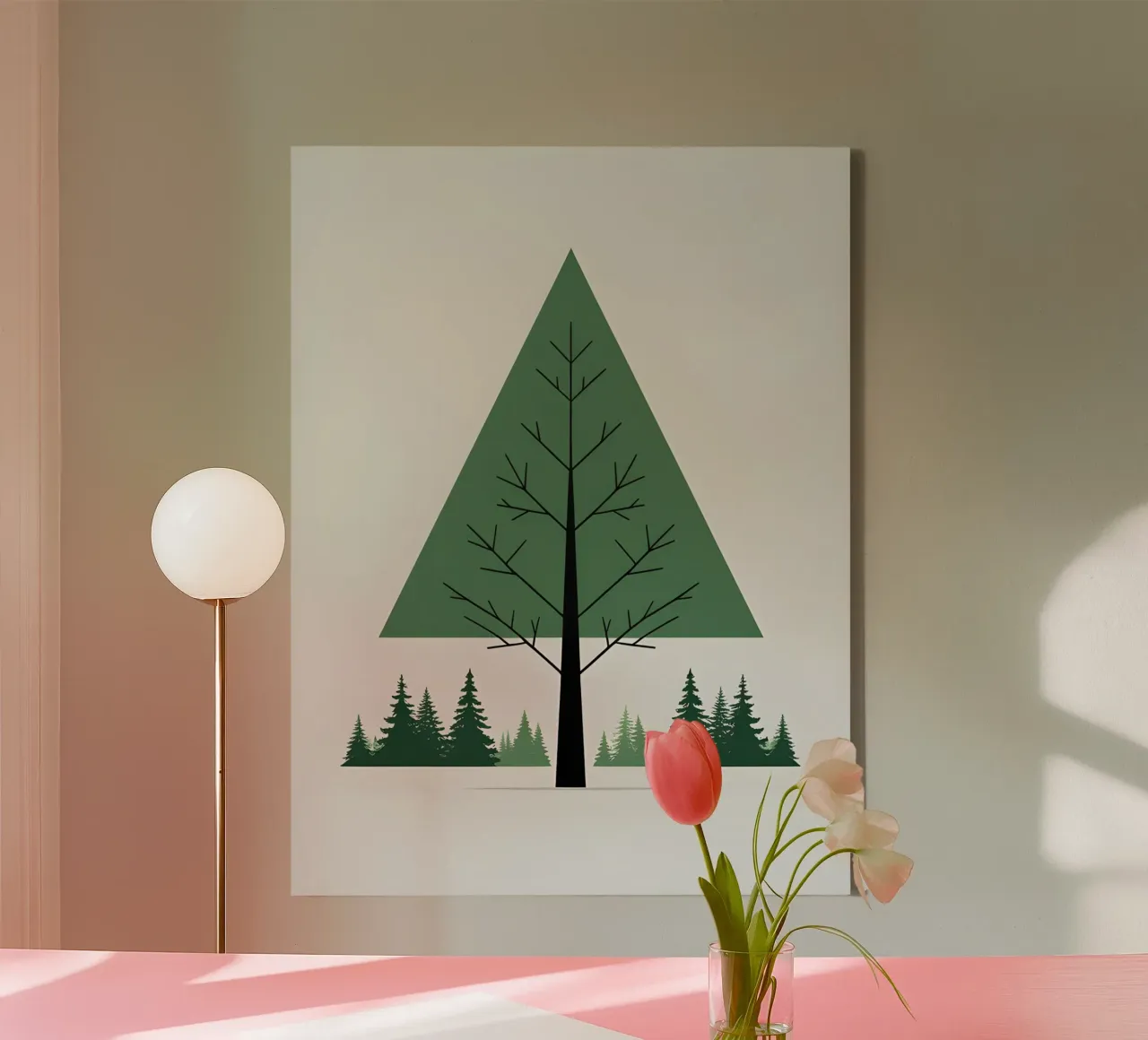 Triangle des pins toile avec Caisse américaine de The Green Room