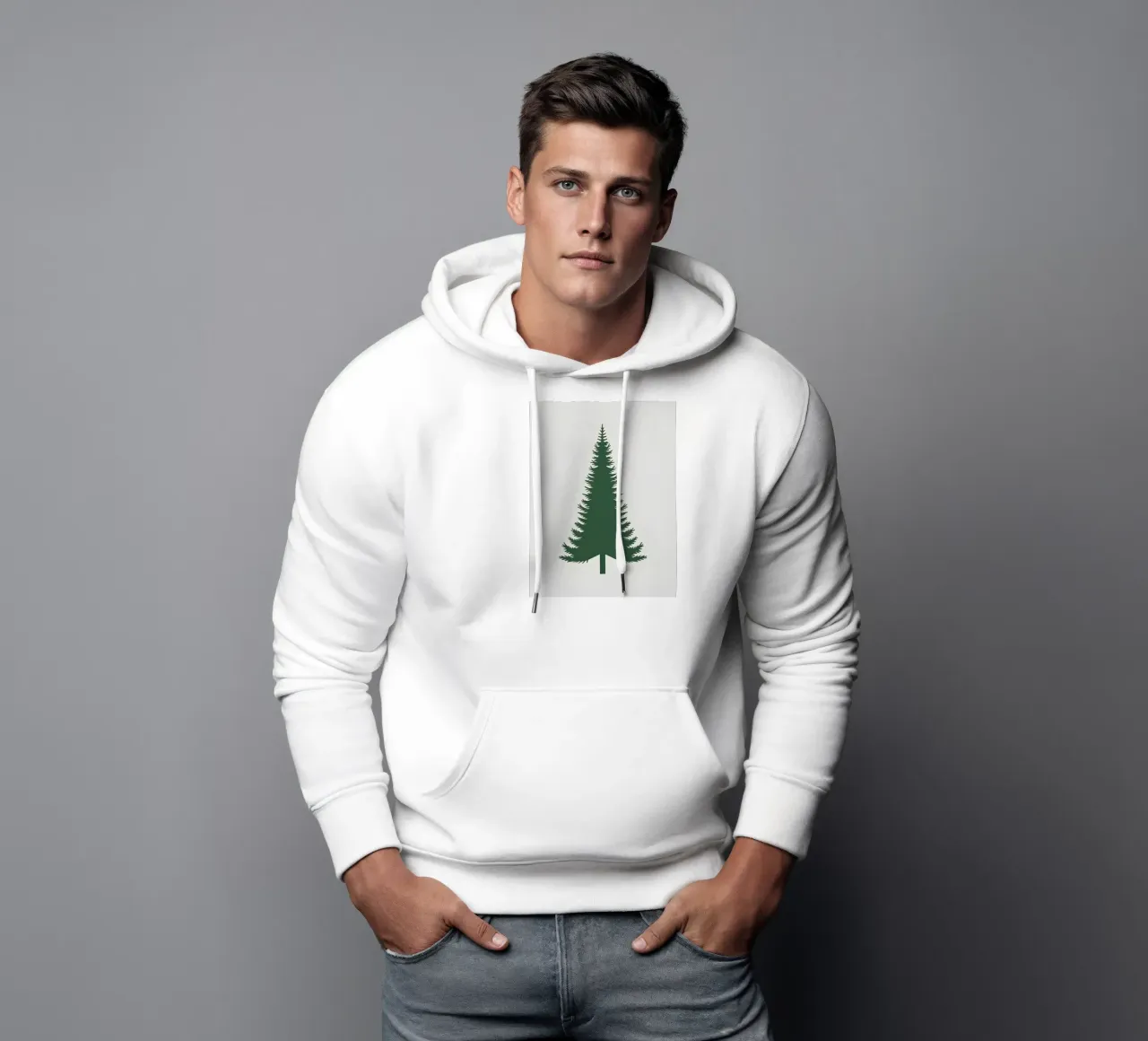 Triangolo del pino felpa con cappuccio da Botanical Gallery