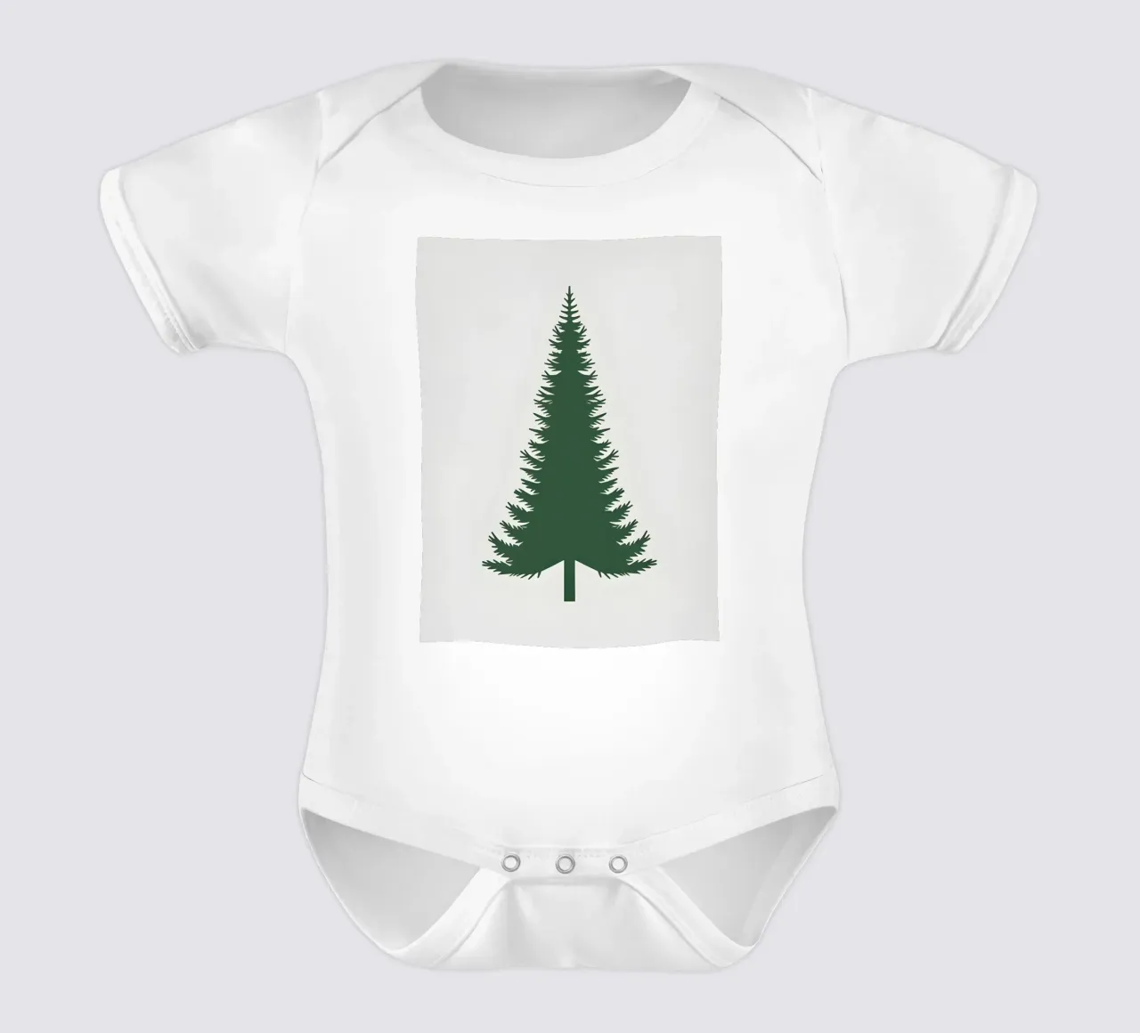 Pine Tree Triangle short-sleeve baby romper by Botanical Gallery