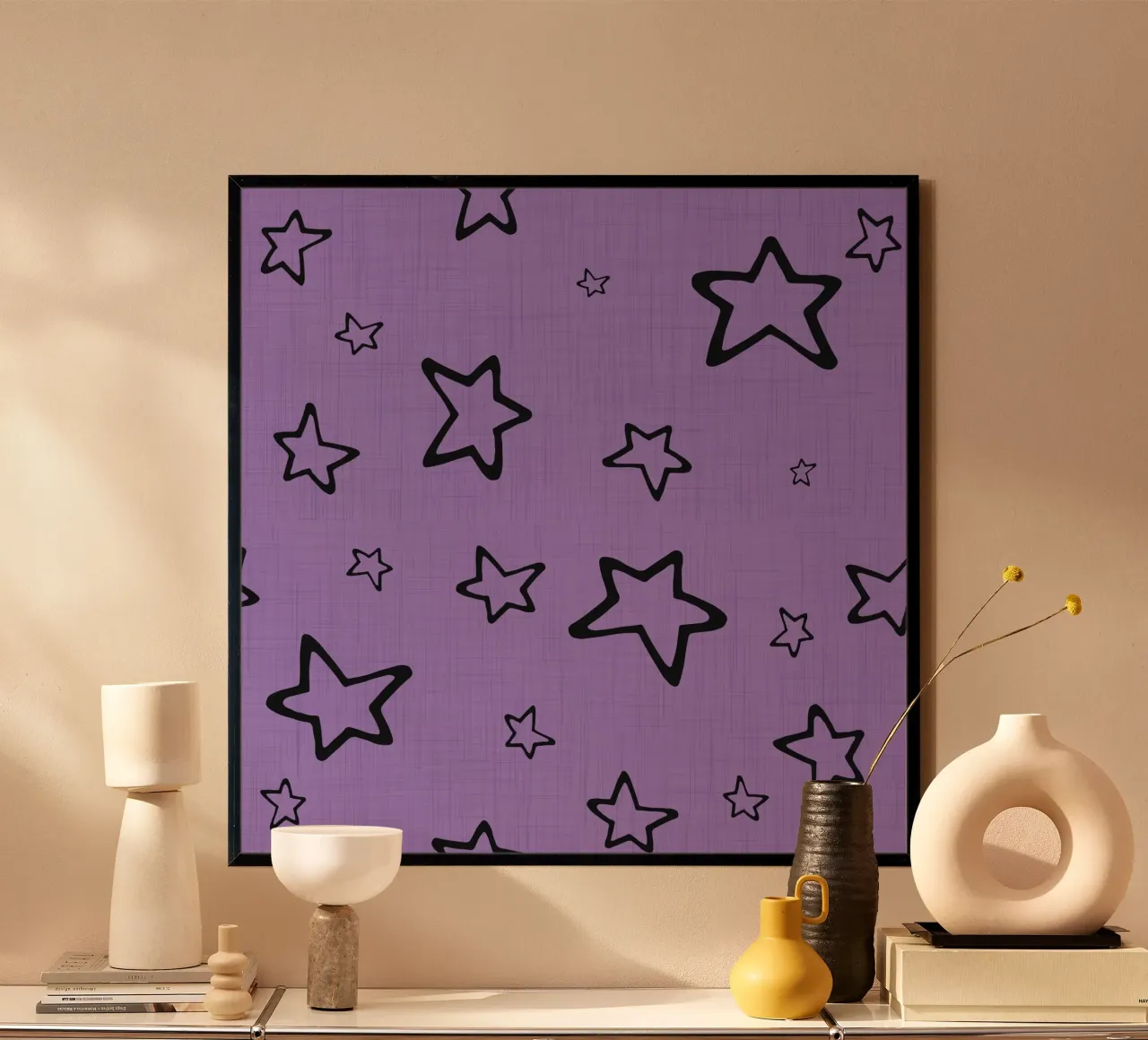 Stella viola sparsa - Punk Halloween Gothic poster con telaio in alluminio da susanacosta