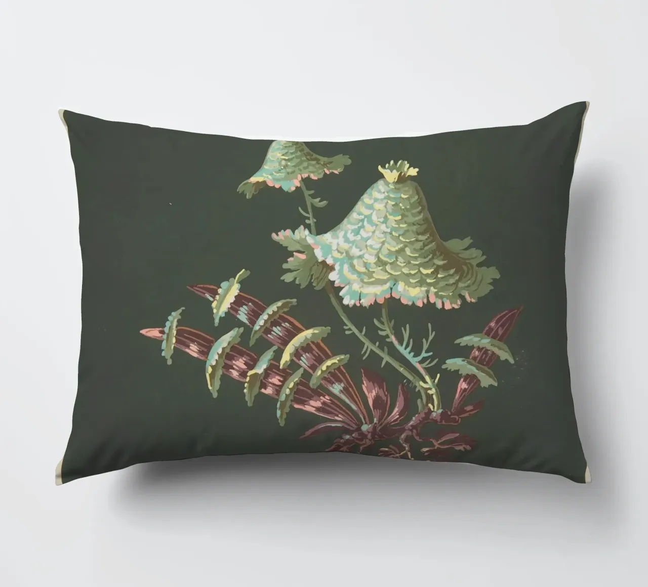 Two Hat-Shaped Chinoiserie Flowers with Fanciful cuscino da vintageshop