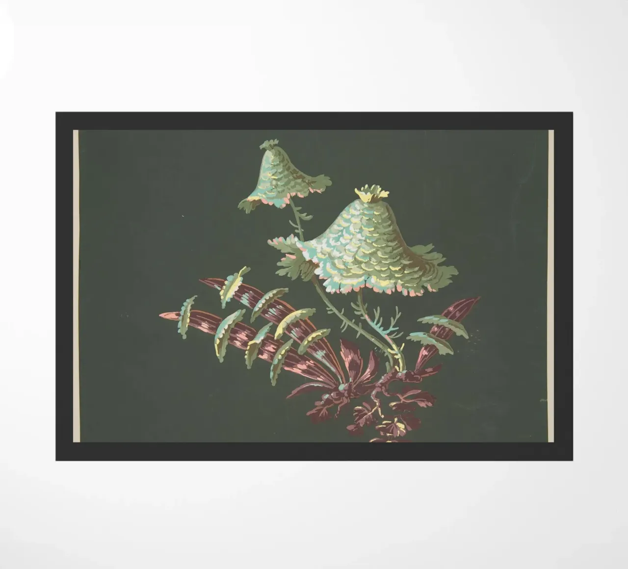 Two Hat-Shaped Chinoiserie Flowers with Fanciful zerbino da vintageshop
