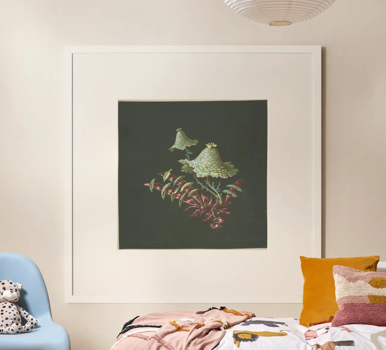 Two Hat-Shaped Chinoiserie Flowers with Fanciful carta hahnemühle da vintageshop